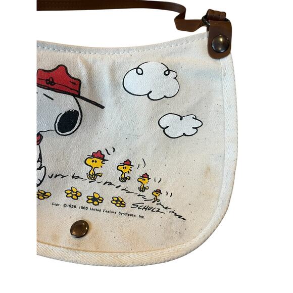 VINTAGE CANVAS SNOOPY Purse Bag Camping 1965 Woodstock RARE! - Picture 2 of 6